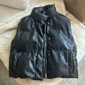 Peter Som collective black leather vest